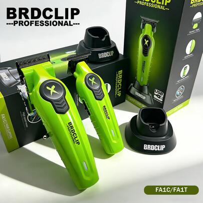 BRDCLIP Professional Electric Hair Clipper Set X Series, Adjustable Men's Hair Trimmer, DLC Blade, Barber Engraving Machine, Salon Hair Clipper FA1C FA1T