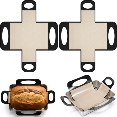 1/2pcs Silicone Bread Baking Mat, 4pcs Silicone Bread Baking Tray Liners, Silicone Bread Proofing Basket, Sourdough Baking Mat, Bread Baking Tray Lifter, Non-Stick Easy Clean Dough Transfer Mat, Suitable For 9x5 Inch Or 1.5 Lb Bread Loaf Pan, For Cakes, Cookies, Bread And Pastries
