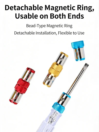 1/3/6 piezas Puntas de destornillador magnéticas universales, tornillos metálicos magnetizados, destornillador hexagonal desmontable adecuado para taladro eléctrico, 1/4 pulgada/6.35mm, se adapta a cabezas de destornillador, brocas de taladro extendidas