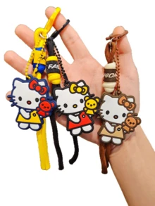 SANRIO 1个可爱又有创意的Hello Kitty钥匙扣行李箱包挂饰小礼物 - 彩色 - 查看 4