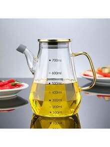 1pc Diamond Glass Seasoning Bottle Oil Bottle, Non-Drip Kitchen Household Condiment Container With Stainless Steel Lid - Multicolor - View 4