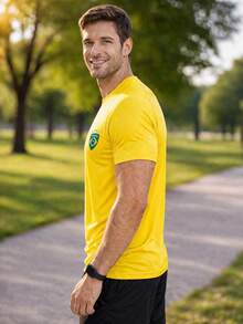 LUZZIAN Men's Dry Fit T-Shirt Brazil Lightweight Breathable Sportswear For The Gym - 黃色 - 查看 2