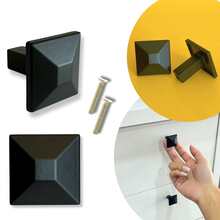 Kit Of 2 Small Pyramid Handles 25mm For Drawers And Cabinets, Made Of Zamac Metal, High Quality - Black - View 6