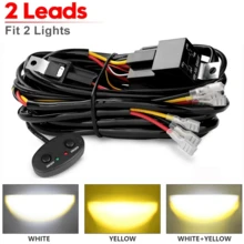 LED工作燈線束套件,雙控制開關,12V 24V繼電器絲,適用於越野車SUV卡車 - Fit 2 lights(Hi-Low) - 查看 12