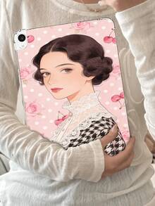Ốp lưng máy tính bảng chống sốc họa tiết hình học chấm bi ren Cherry Girl phong cách tối màu dành cho Galaxy Tab A7 LITE - Nhiều màu - Xem 1
