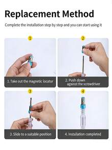 Bộ 1/3/6 mũi vít từ tính đa năng, vít kim loại từ tính, tua vít lục giác có thể tháo rời, phù hợp với máy khoan điện, kích thước 1/4 inch/6.35mm, phù hợp với nhiều loại đầu tua vít, mũi khoan mở rộng. - A - Xem 6