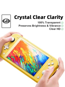 1-5片装钢化玻璃屏幕保护膜，适用于Switch Lite，透明高清，清晰防刮，防指纹，无气泡，完美适配2019款Switch Lite。 - 查看 9