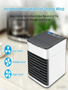 Air Cooler Portable Air Conditioner, Air Cooling Fan Large Water Tank, Colorful Night Lights, Evaporative Air Cooler For Bedroom Home Office Desktop Cooling Fan USB Office Home Desktop Mist Water Ch - Desk Fan - View 3