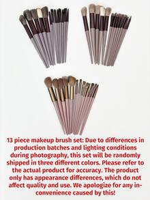 13pcs Makeup Brush Set, Including Eyeshadow Brush, Foundation Brush, BB Cream Brush, Concealer Brush, Etc. Soft And Versatile Makeup Tools, Suitable For Women, Convenient For Travel, Vacation, Beach, Also A Great Gift For Ladies And Girls, Cosmetic Accessories, 2026 Christmas Calendar, Valentine's Day Gift - Multicolor - View 5