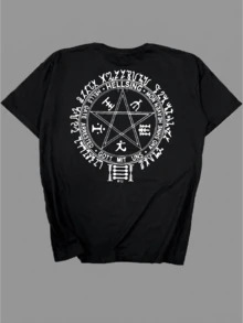 Anime Manga T-Shirt Hellsing Alucard Dark Fantasy Somber Shounen Japanese Animation Geek Unisex Men's Women's 100% Cotton Top Premium Streetwear New Release Immediate Shipping Various Colors!! - 黑色 - 查看 2