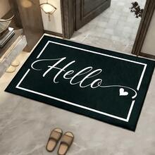 1pc Black "WELCOME" Heart Design Doormat - Bedroom Rug, Entryway Rug Carpet, Suitable For Home Decor, RV Entrance Mat, Room Accessories, Living Room, Reading Room, Bedside, Sofa, Balcony - Black and White - View 12