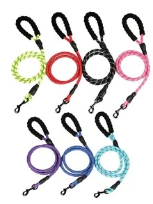Reflective Nylon Pet Leash, Universal For Cats & Dogs, Foam Handle, Comfortable & Secure, Suitable For Walking, Traveling, Hiking - Multicolor - View 5