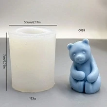 Khuôn silicon làm nến hình gấu bông, dụng cụ tự làm nến thơm hình gấu ngồi, dụng cụ mài thạch cao. - Gấu hoạt hình - Xem 6