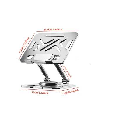 Giá đỡ để bàn bằng kim loại có thể xoay và gập lại, thích hợp cho iPad, máy tính bảng, máy tính xách tay, phát trực tiếp, học tập, xem phim, tản nhiệt.