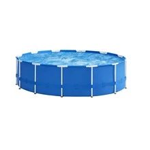 4-In-1 Intex 10 Ft X 30in Metal Frame Pool Set With Filter Cartridge, Pump & Pool Cover - Blue - View 8