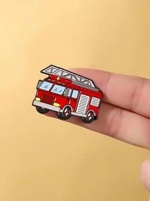 Bộ 4 huy hiệu tráng men hình xe cứu hỏa, huy hiệu xe cứu hỏa màu đỏ, thích hợp để gắn lên ba lô và áo khoác. - Nhiều màu - Xem 3