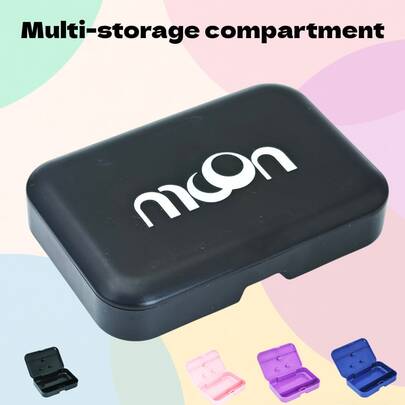 MOON Classic Black Multi-Grid Multi-Color Portable Flip-Top Storage Box, Anti-Drop Anti-Dust Anti-Moisture Design, Compact Multi-Function Storage Box For Everyday Carry, Suitable For Storing Smoking Accessories, Minimalist Multi-Color Options, Compact And Portable For Daily Commute And Outdoor Use