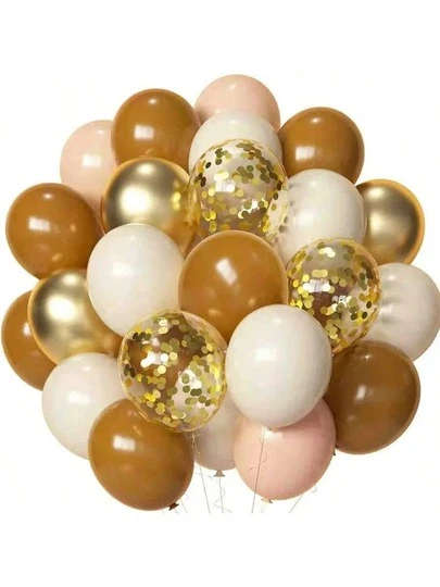 25pcs Milk & Coffee Themed Balloons Set, Suitable For Wedding, Proposal, Birthday, Graduation Decoration, Engagement, Bridal Shower, Balloon Decor, Balloon Party, Photo Backdrop, Eid, Christmas, New Year, Outdoor Events, Photo Props