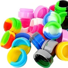 3/5/10/15/20 pezzi Contenitori in silicone per cera da 2ml, silicone compatto e resistente, mini scatole da viaggio per conservare cosmetici, design artistico colorato - Multicolore - Visualizzare 3