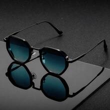 1pc Unisex Retro Steampunk Square Glasses, Lightweight And Durable, Suitable For Various Occasions - Black Frame - View 8