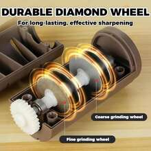 1pc Portable Lightweight Easy-To-Use Durable ABS & Diamond Electric Knife Sharpener, Practical Home Style Beige Brown 3-Stage Cordless Knife Sharpening Kit With USB Charging, S-Afe Operation, Multi-Function For Knives Scissors, Perfect For Home Kitchen, Camping, RV, Outdoor Cooking, Holiday Gift & All-Year Daily Knife Care Use - White - View 5