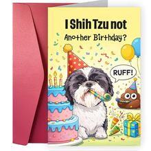 Cute Shih Tzu Dog: 1pc Birthday/Christmas/Valentine' Card With Party Hat & Balloons - Name Pet Lover Greeting Card Suitable For Anyone Who Loves Dogs - Multicolor - View 8