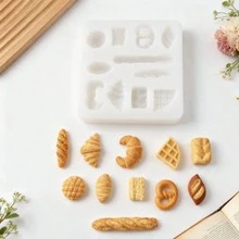 多功能硅胶模具，适用于DIY面包、饼干、粘土、树脂等。 - 白色 - 查看 2