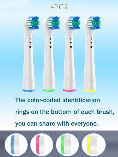 4pcs/8pcs/12pcs Electric Toothbrush Replacement Heads - Professional Electric Toothbrush Brush Heads Compatible With Pro500/1000/1500/3000/3757/5000/7000/7500/8000 Models, Providing Excellent Cleaning And Protection For Your Teeth