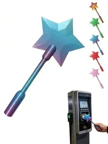 3D Printed Contactless Payment Magic Wand, Hygienic ATM Card Reader Touchless Checkout Stick, Cute Contactless Payment Tool For Daily Use - Multicolor - View 4