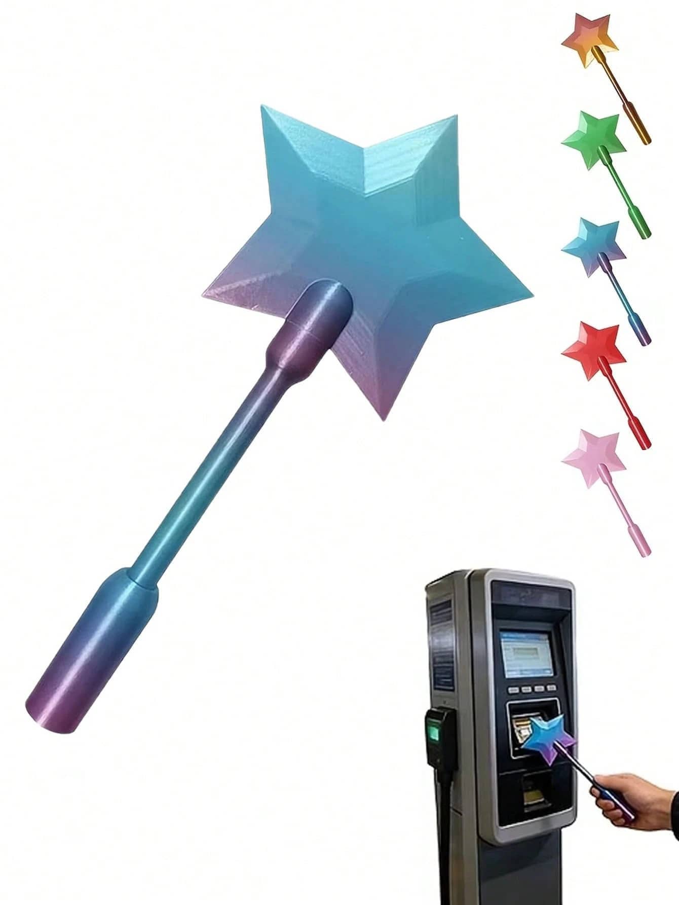 3D打印非接触式支付魔杖，卫生ATM读卡器非接触式结账棒，可爱日常非接触式支付工具 - 彩色 - 查看 1