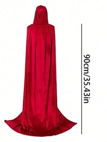 Unisex Party Performance Hooded Cloak, Velvet Fabric, Suitable For Various Festivals, Christmas Costumes, Cosplay And Halloween Costumes - Multicolor - View 10