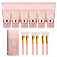 Collagen Overnight Peel-Off Mask (Buy 4 Sets, Get 2 Free). Formulated With Potent Collagen Ingredients, This Mask Deeply Penetrates The Pores To Effectively Minimize Their Appearance, Boost Elasticity, Smooth Wrinkles, Address Sagging Pores, And-By Moisturizing And Firming The Skin-Alleviate Signs Of Skin Laxity. (Plus: Receive 6 Additional Jelly Brushes As A Bonus Gift.) - Bộ 6 cái - Xem 1