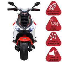 Joykoo Motocicleta Eléctrica Montable para Niños Luces LED Bluetooth Llantas de Equilibrio Batería 12V Diseño Sport - Rojo - Ver 3