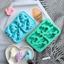 1pc Random Color Creative Big Dinosaur Shaped Silicone Mold, 3D Dessert Mold Suitable For Baking Mousse Cake, Truffles, Pudding, Jelly, Cheesecake - View 5