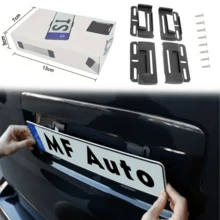 4pcs EU License Plate Holder Clips, 520*110mm EU Standard Plate Size (Except Austria/Czech/Croatia, Please Confirm Plate Size Before Purchase), Rust-Proof & Weather-Resistant Invisible European Number Plate Frame, Comes With Adhesive Pad & Screws, Front & Rear License Plate Replacement, EU/Middle East Plate Frame Installation Kit, Gift For Car Owners, Fathers, Mothers, Practical Gift - New European Standard Buckle - View 1