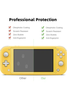 1-5片装钢化玻璃屏幕保护膜，适用于Switch Lite，透明高清，清晰防刮，防指纹，无气泡，完美适配2019款Switch Lite。 - 查看 4