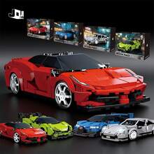 Speed Champions Supercar Building Blocks Set, 4 Styles 1:24 Scale Racing Car Model Kit, Compatible With Major Brands, DIY Assembly Bricks Toy, Collectible Display, Ideal Gift For Boys & Car Enthusiasts - Multicolor - View 2