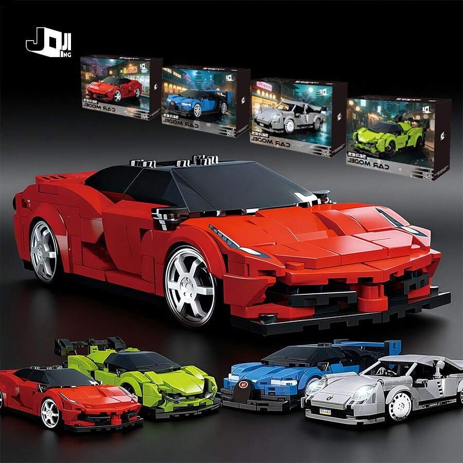 Speed Champions Supercar Building Blocks Set, 4 Styles 1:24 Scale Racing Car Model Kit, Compatible With Major Brands, DIY Assembly Bricks Toy, Collectible Display, Ideal Gift For Boys & Car Enthusiasts