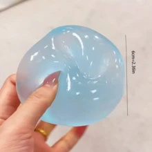 1个可塑形慢回弹蓝色椰子油手工捏捏球，6厘米圆形麦芽减压捏捏球，适合作为理想的节日礼物、趣味可爱礼物、生日礼物、复活节礼物、万圣节礼物、圣诞节礼物、派对小礼品填充物。 - 多色隨機 - 查看 4
