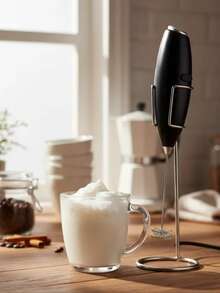 Handheld Electric Milk Frother Coffee Mixer - Black - View 2