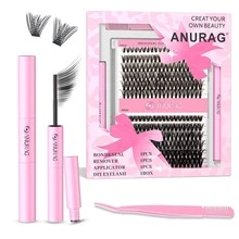 Natural Lash Kit 154Pcs Lash Kit Wispy Eyelash Kit 10-18MIX With And Seal Remover And Tweezers Lash Clusters - Bộ nối mi + Dụng cụ + A - Xem 3