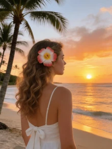 1/10pcs Multi-Color Hibiscus Flower Hair Clips, Women Artificial Flower Hair Accessories, Bohemian Style, Suitable For Beach Party, Ombre Hibiscus Flower, Multi-Pack Economical, Elegant High-End Hair Clips, Best Summer Gift,Travel,Birthday - Multicolor - View 4