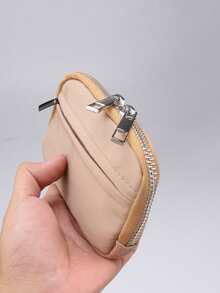 1pc Minimalist Compact Multi-Function Coin Purse, Mini Key Holder, Product Size: 11.5cm*7.5cm*2cm Festival Graduation Teacher Appreciation Gifts Birthday Gift Mother Gifts Mothers Day Gift Holiday Essentials Graduation Gifts Cute For Women Money Wallet Mini Wallet Purse Wallet Small Wallet Coin Wallet Travel Essential Zip Up - Khaki - View 5