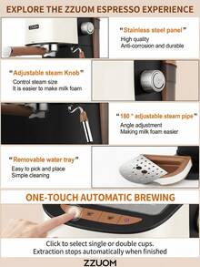 Automatic Coffee Machine 20bar Pump Steam Milk Froth Machine For Latte Macchiato Cappuccino And Espresso Drinks - Multicolor - View 3