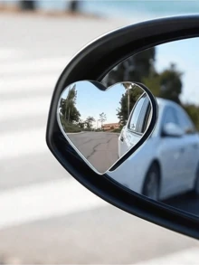 2 buah Kaca Spion Titik Buta Berbentuk Hati, Kaca Spion Titik Buta Cembung Sudut Lebar 360° Berbentuk Hati Tanpa Bingkai, Kaca Definisi Tinggi yang Dapat Diatur 360°, Kaca Lengkung Berbentuk Kipas, Cocok untuk Semua Model Mobil - Beraneka warna - View 2