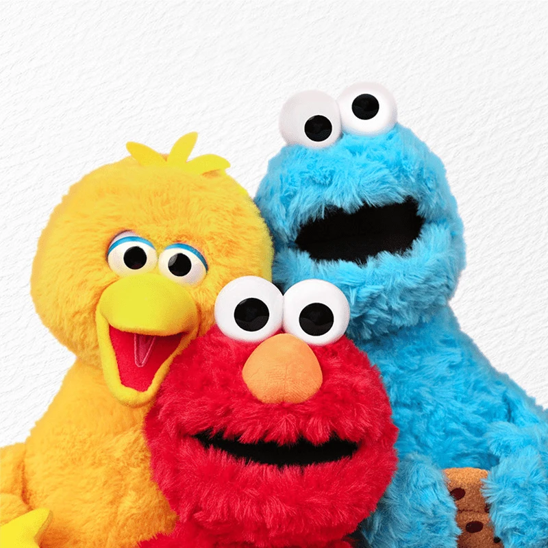 Sesame Street 芝麻街爱莫毛绒娃娃,可爱卡通毛绒玩具,柔软亲肤,安抚娃娃,生日礼物 - 彩色 - 查看 1
