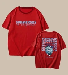 Christian T-Shirt "Submerged In Your Presence" Cotton Church Gospel Evangelical Catholic Clothing Unisex Stylish Tumbler God Jesus - 紅色 - 查看 2