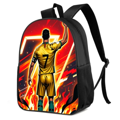 时尚背包，男女皆宜 - 轻便日常背包，可调节肩带，15英寸，卡通印花设计，拉链封口，适合上学、露营、旅行