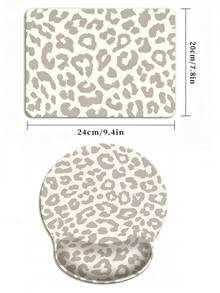 1pc Ergonomic Leopard Print Mouse Pad, 25*23cm, Suitable For Office And Home Computer Desk, Designed Without Wrist Rest, Light Color. Office Desk Accessory, Office Supplies, Desk Accessories, Mouse Pad, Desktop Mouse Pad - Multicolor - View 13
