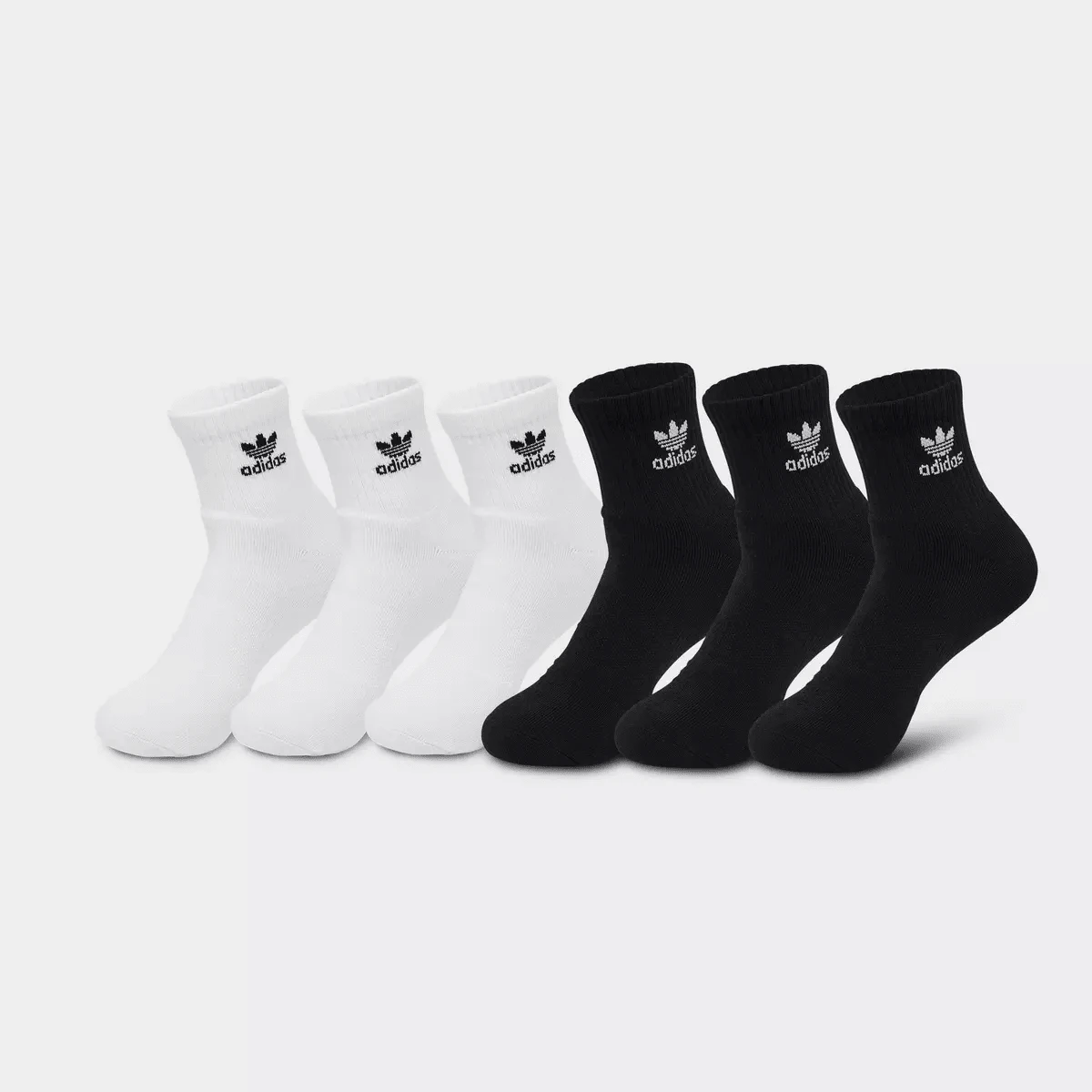 Adidas Originals Trefoil Quarter Socks (6 Pack) BH6436B-100 - 白黑 - 查看 1